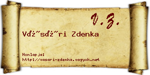 Vásári Zdenka névjegykártya